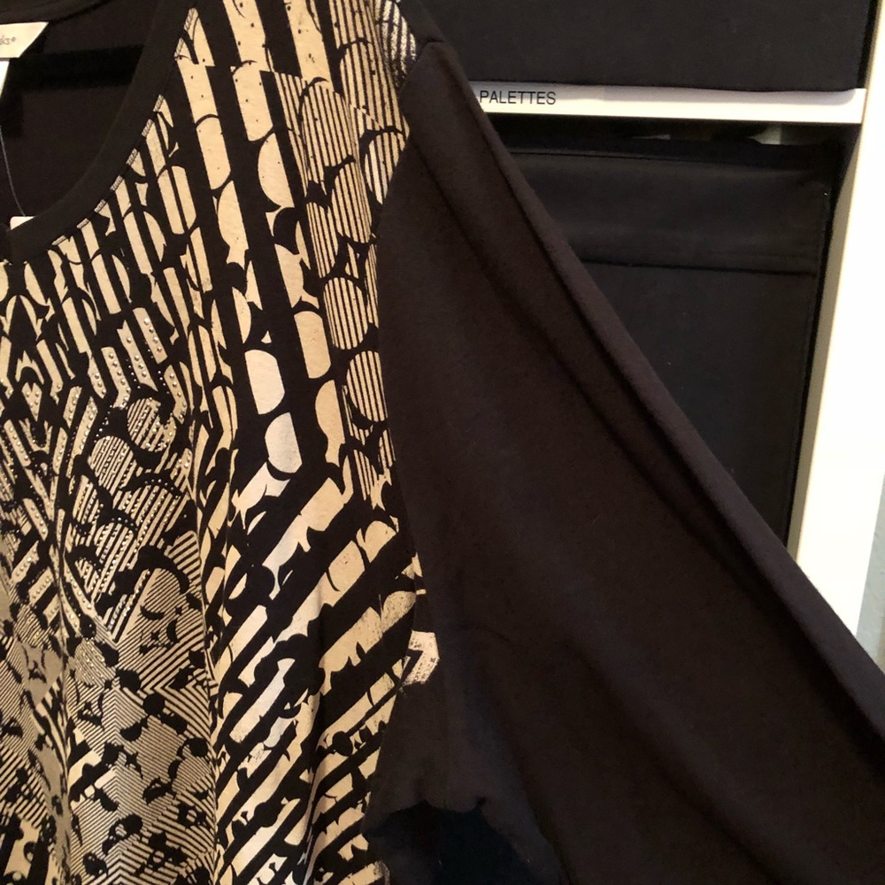 NWT-CJ BANKS Black/Cream Top 3X - Picture 4 of 5